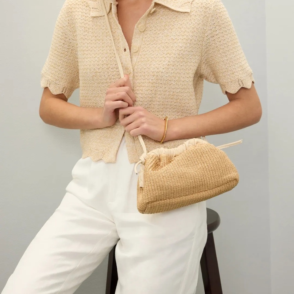 Mansur Gavriel Beige Mini Cloud Clutch - Picture 2 of 11
